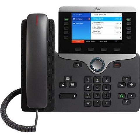 Cisco IP Business Phone 8851, 5-inch WVGA Colour Display, Gigabit Ethernet Switch, Class 4 PoE, USB Port, 10 SIP Registrations, 1-Year Limited Hardware Warranty (CP-8851-K9=)