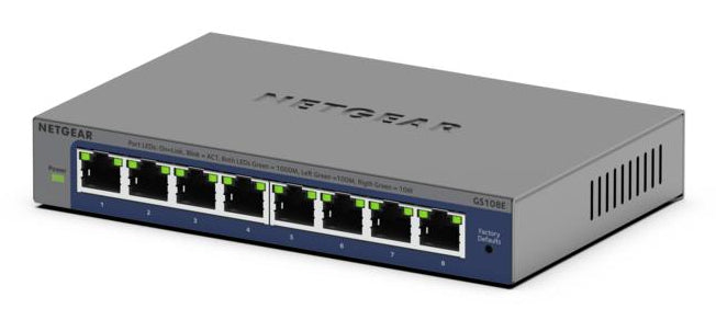 NETGEAR GS108Ev4 Unmanaged L2/L3 Gigabit Ethernet (10/100/1000) Grey