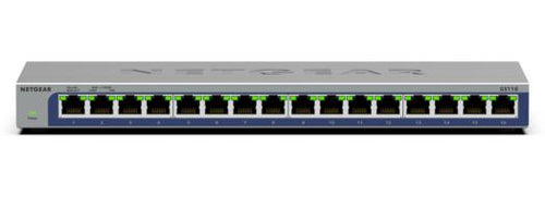 Netgear Business GS116v3 16 Ports Ethernet Switch - Gigabit Ethernet - 10/100/1000Base-T - 2 Layer Supported - 8.10 W Power Consumption - Twisted Pair - Desktop, Wall Mountable, Compact - Lifetime Limited Warranty Less