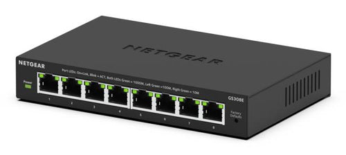 Netgear GS300 8 Ports Layer 3 Switch - Gigabit Ethernet - 10/100/1000Base-T - 4 W Power Consumption - Twisted Pair - Desktop, Wall Mountable - 5 Year Limited Warranty Less