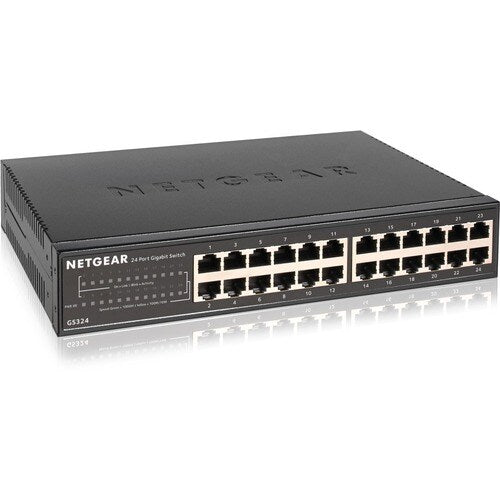 Netgear 300 GS324 24 Ports Ethernet Switch - 2 Layer Supported - 12.10 W Power Consumption - Twisted Pair - Desktop, Wall Mountable, Rack-mountable Less