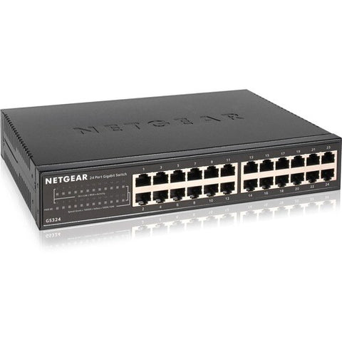 Netgear 300 GS324 24 Ports Ethernet Switch - 2 Layer Supported - 12.10 W Power Consumption - Twisted Pair - Desktop, Wall Mountable, Rack-mountable Less