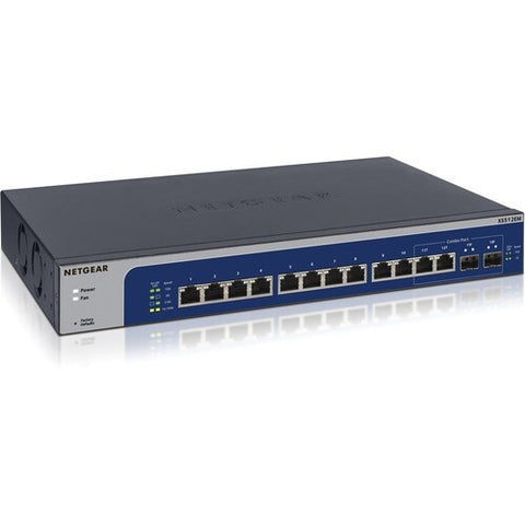 Netgear 12 Ports Manageable Ethernet Switch - 2 Layer Supported - Twisted Pair - Rack-mountable, Desktop Less