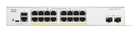 Cisco Catalyst 1200-16P-2G Smart Switch, 16 Port GE, PoE, 2x1GE SFP, Limited Lifetime Protection (C1200-16P-2G)